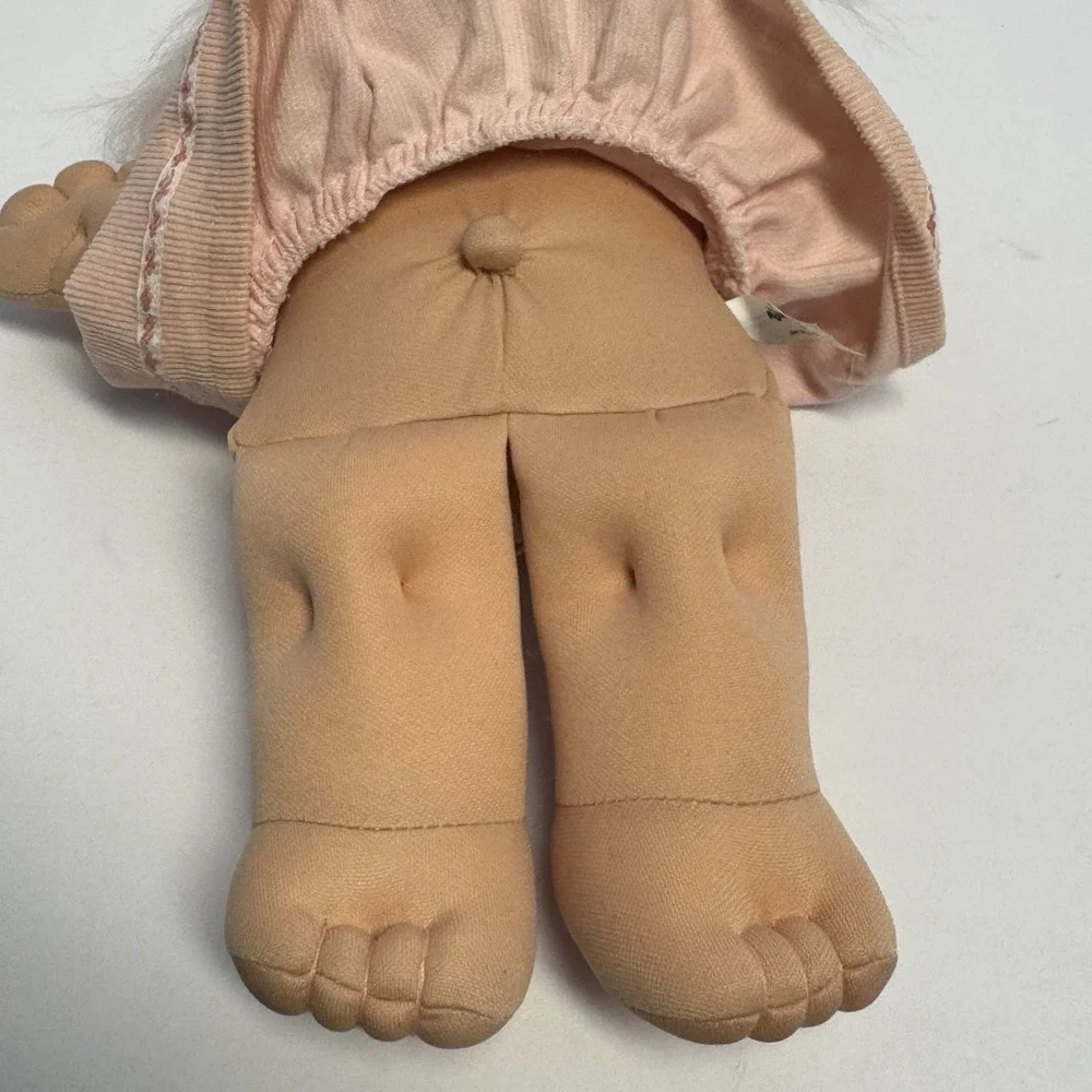 Vtg Russ Berrie Baby Girl Troll Pink Hair Blue Eyes Dress‎ Plush Doll Toy 12